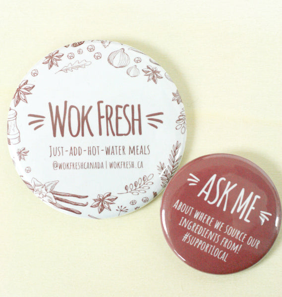 Just Add Water to Eat Local Vegan Anywhere with Wok Fresh | Custom Buttons Ottawa