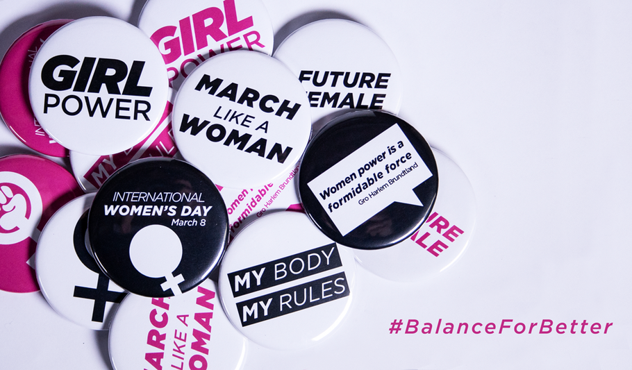 Feminist Buttons for Crushing Patriarchy and #BalanceForBetter